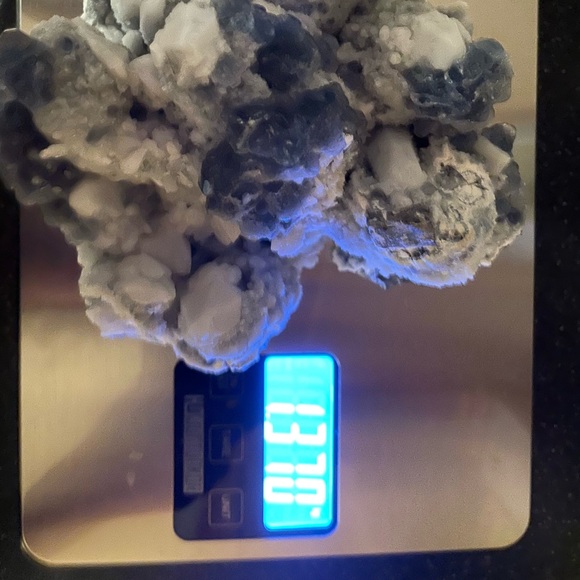 HUGE Blue fluorite on milky quartz cluster formation from Inner Mongolia, China - Picture 11 of 11